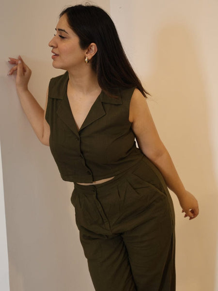 Olive Cotton Coord Set