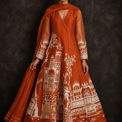 Rasrainaa Heritage Palace Anarkali Suit Set | Designer Printed Ethnic Wear | Multiple Colours