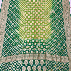 Bandhani Dupatta-Gharchola and Neemjhari print (Green)