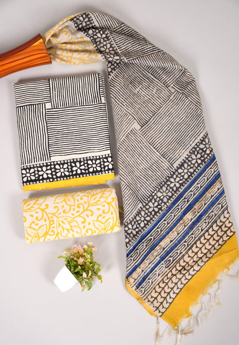 “Riwaayat – Hand Block Printed Cotton Suit Dress Material”