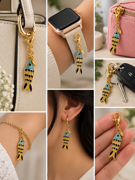 Koi Fish Enamel Charm | Gold-Tone Bag, Watch & Key Charm