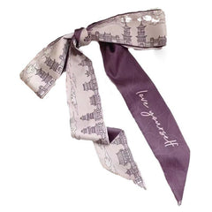 Azure Blossom Luxe Twilly Scarf