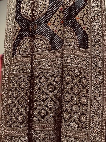 Royal Zari Heritage Bridal Dupatta– Antique Gold Handcrafted Elegance