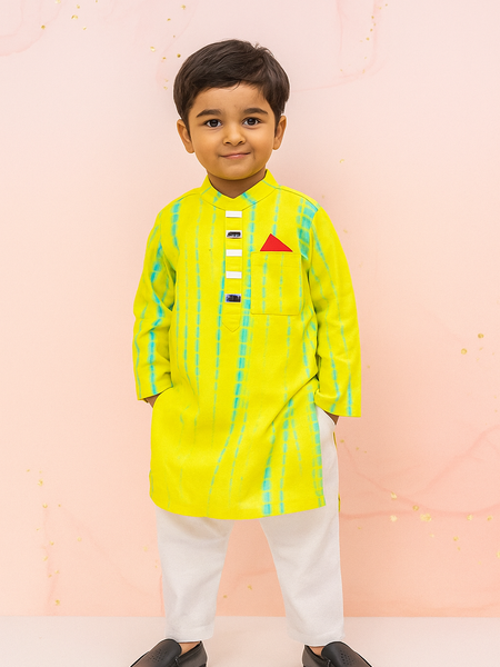 Hari Pankh – Tie-Dye Mirror Work Kurta Set