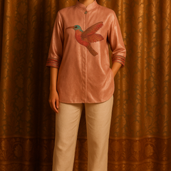 Gulabi Parinda – Embroidered Summer Shirt