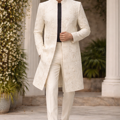Ivory Royale – Tissue Silk Zardoshi Jacket Set