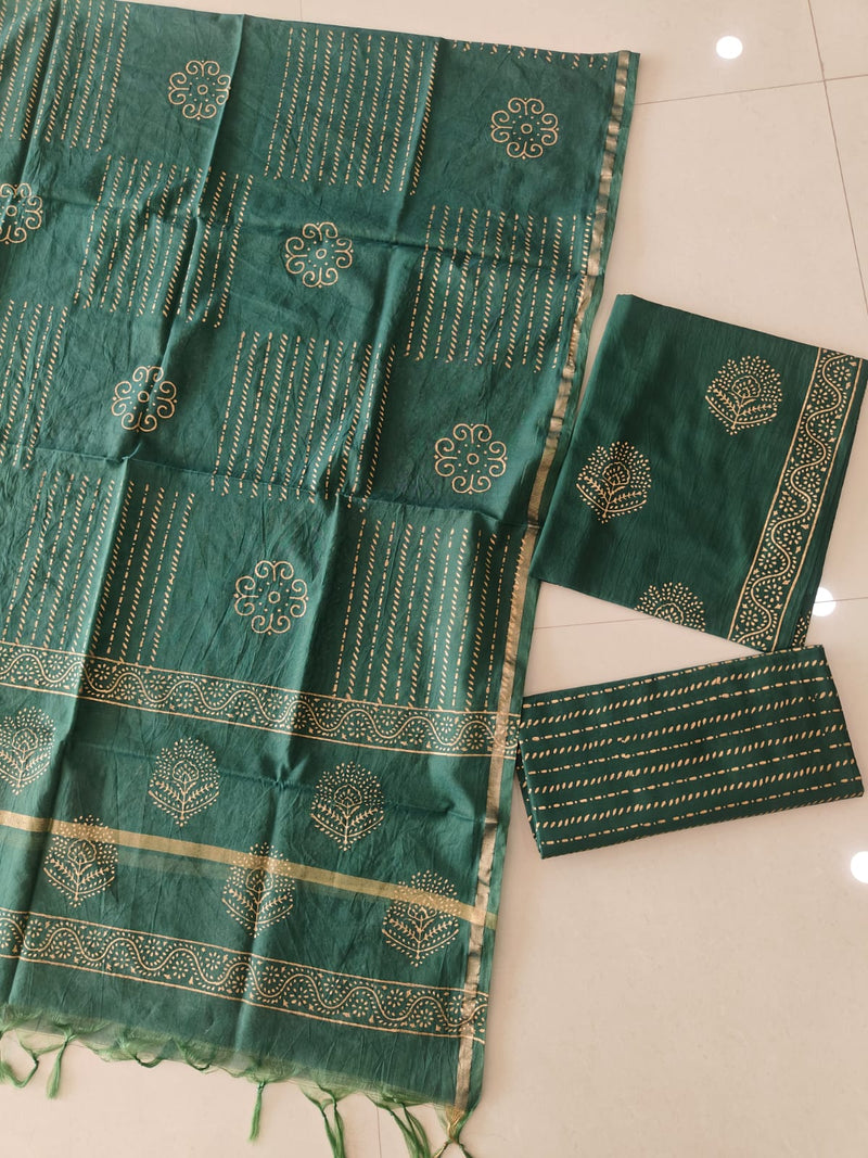 “Riwaayat – Hand Block Printed Cotton Suit Dress Material”