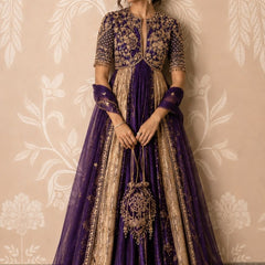 Rasrainaa Noor-e-Mehfil Embroidered Flared Anarkali Gown with Dupatta | Designer Festive Wear