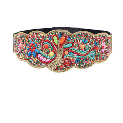 Rangrez Peacock – Multicolour Embellished Statement Waist Belt