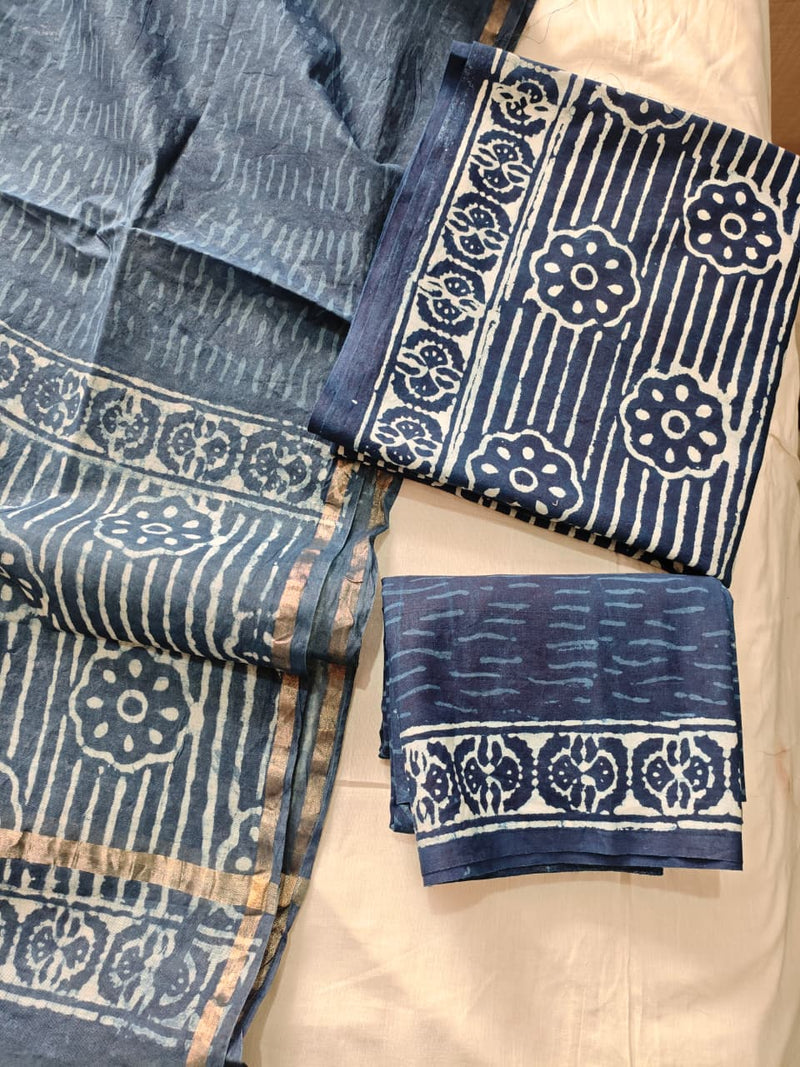 “Riwaayat – Hand Block Printed Cotton Suit Dress Material”