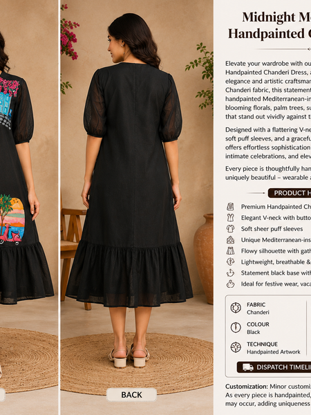 Mediterranean Muse Handpainted Dress
