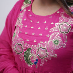 Flora-Embroidered Kurta pant dupatta