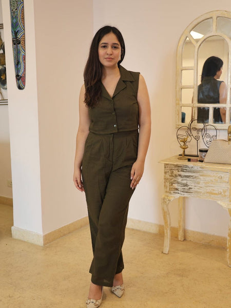 Olive Cotton Coord Set