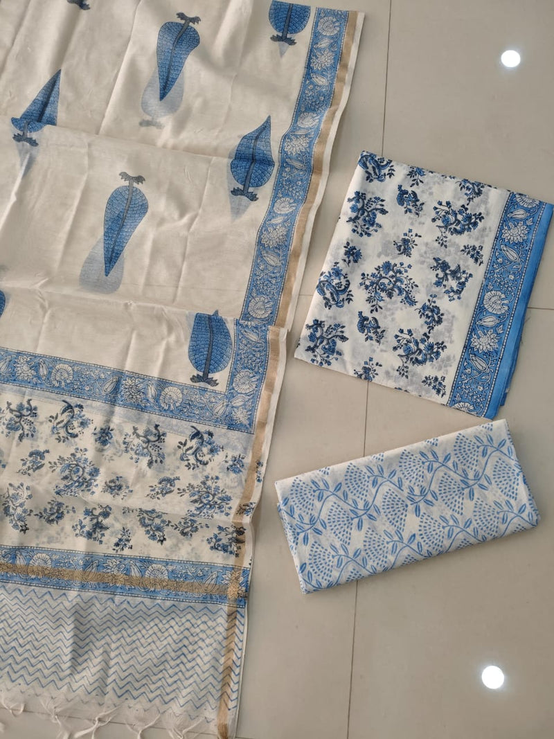“Riwaayat – Hand Block Printed Cotton Suit Dress Material”