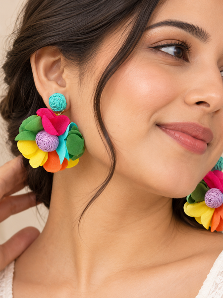 🌈✨ Colour Pop Floral Earrings ✨🌈