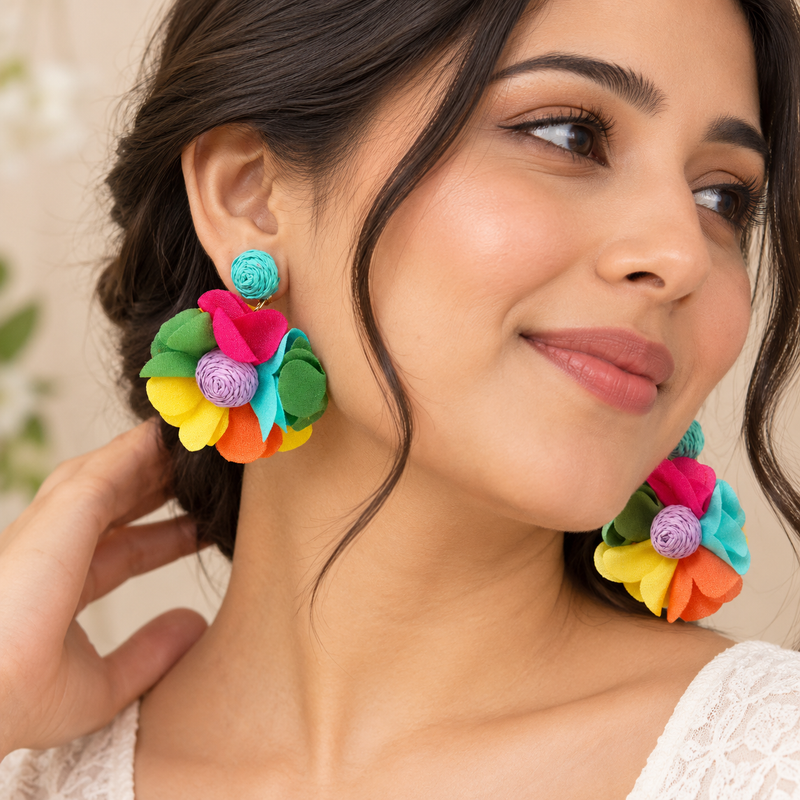 🌈✨ Colour Pop Floral Earrings ✨🌈