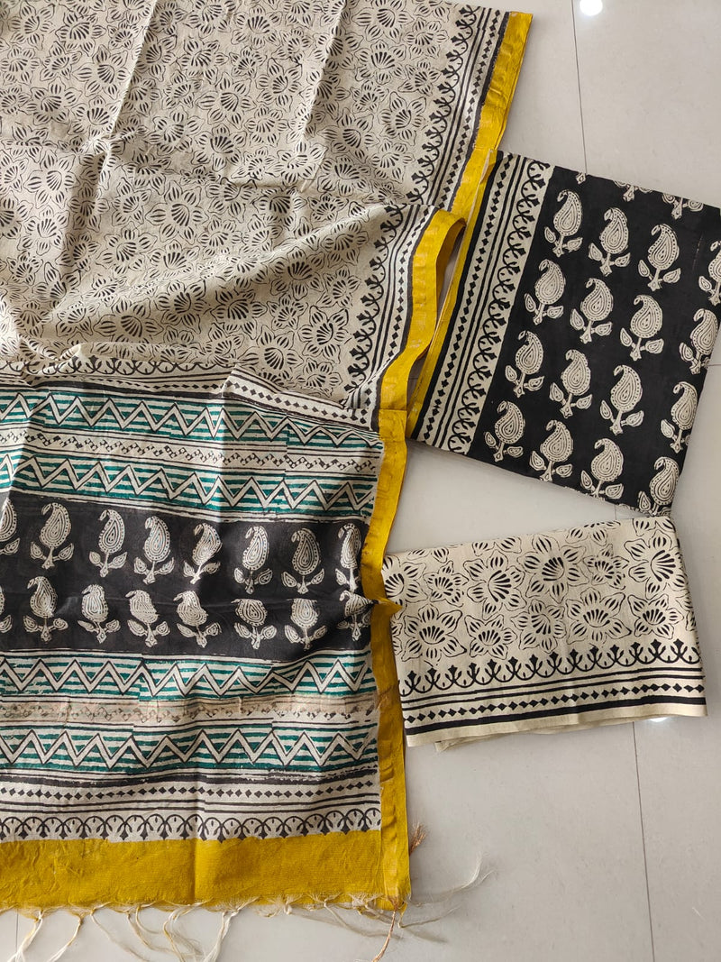 “Riwaayat – Hand Block Printed Cotton Suit Dress Material”