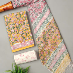 “Riwaayat – Hand Block Printed Cotton Suit Dress Material”