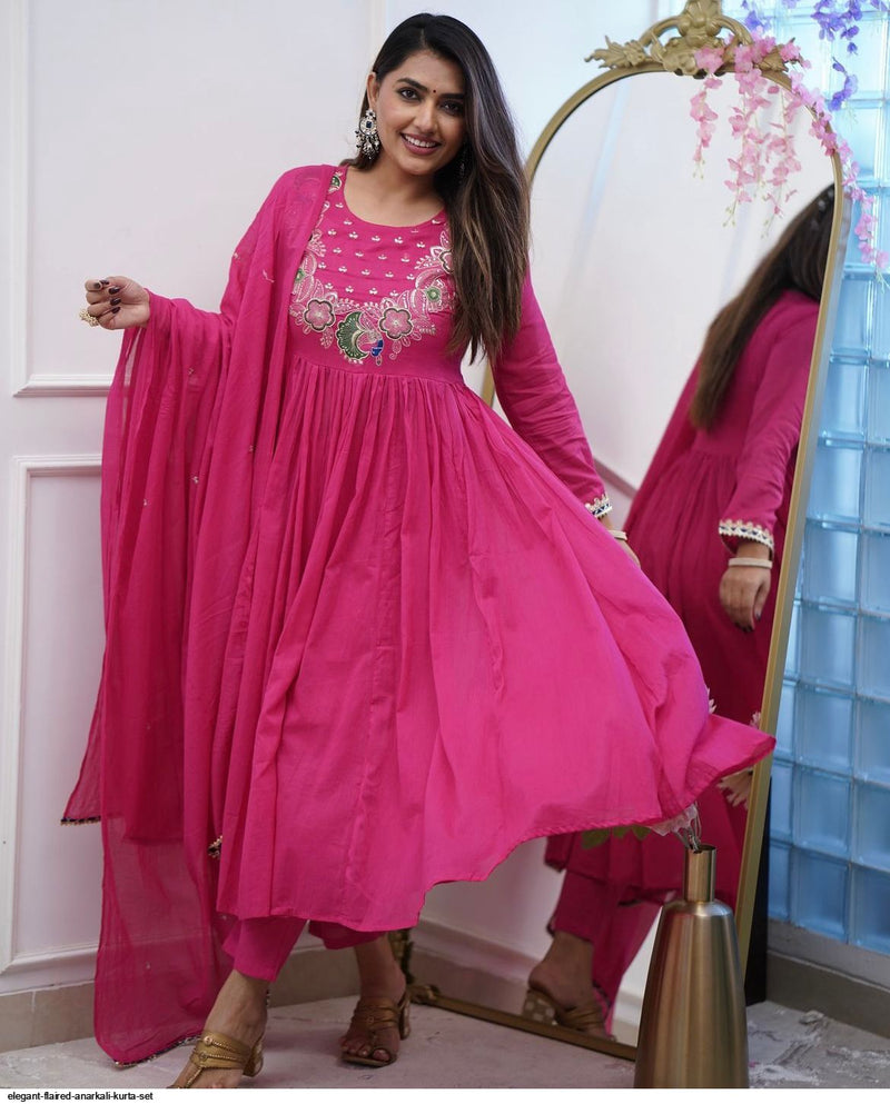 Flora-Embroidered Kurta pant dupatta