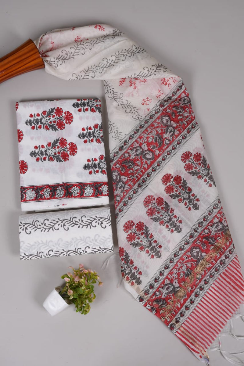 “Riwaayat – Hand Block Printed Cotton Suit Dress Material”