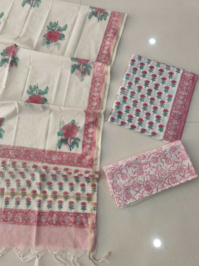 “Riwaayat – Hand Block Printed Cotton Suit Dress Material”