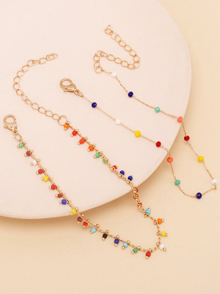Boho Confetti – Multicolour Beaded Anklet