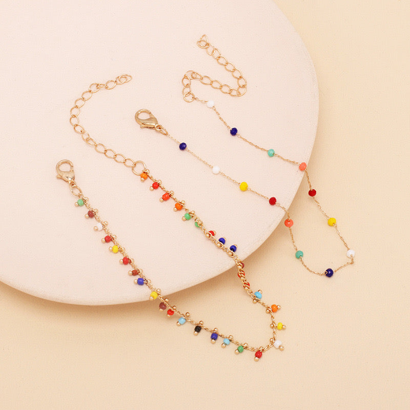 Boho Confetti – Multicolour Beaded Anklet