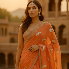 Mayur Tej – Handcrafted Chiffon Radiance