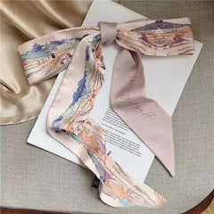 Azure Blossom Luxe Twilly Scarf