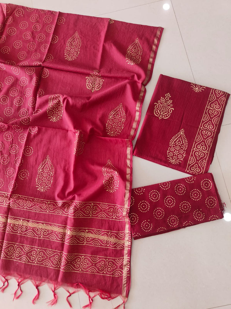 “Riwaayat – Hand Block Printed Cotton Suit Dress Material”