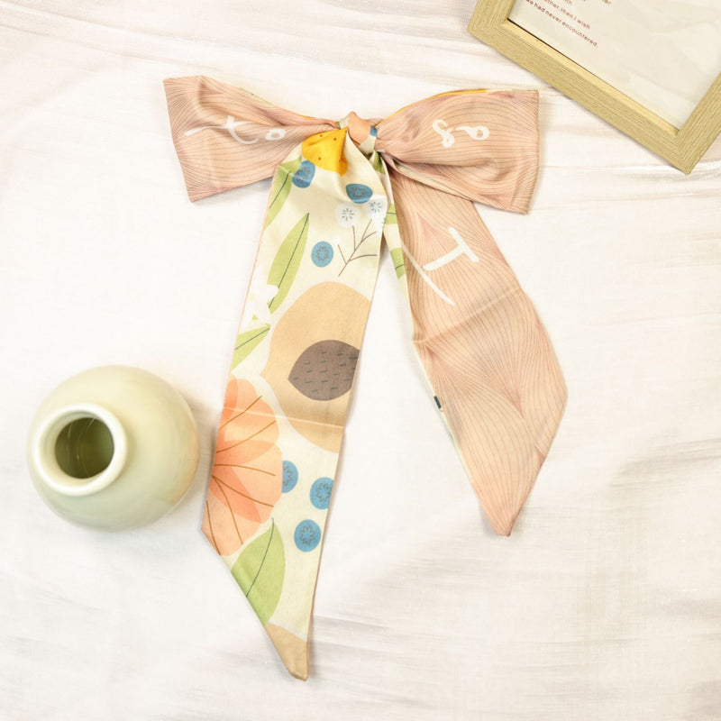 Azure Blossom Luxe Twilly Scarf