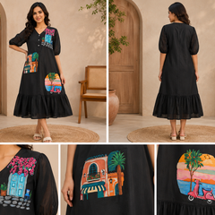 Mediterranean Muse Handpainted Dress