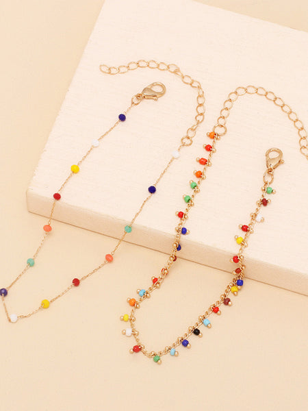 Boho Confetti – Multicolour Beaded Anklet