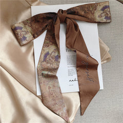 Azure Blossom Luxe Twilly Scarf