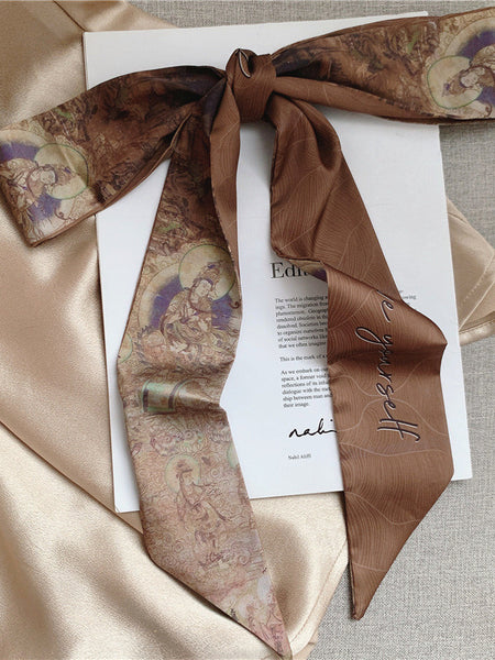 Azure Blossom Luxe Twilly Scarf