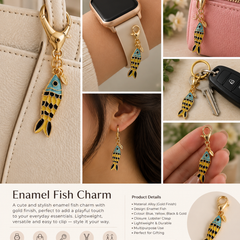 Koi Fish Enamel Charm | Gold-Tone Bag, Watch & Key Charm