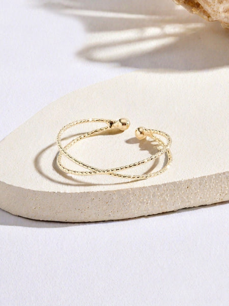 ✨ Minimalist Criss-Cross Toe Ring for Women | Adjustable Beach Style Toe Ring | Gold/Silver Finish