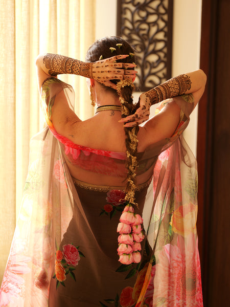 Noir Mehendi Muse – Velvet & Organza Set