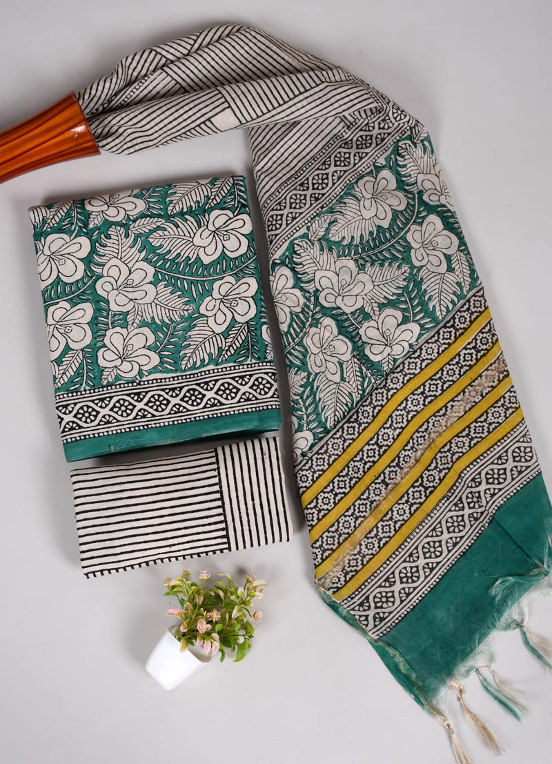 “Riwaayat – Hand Block Printed Cotton Suit Dress Material”