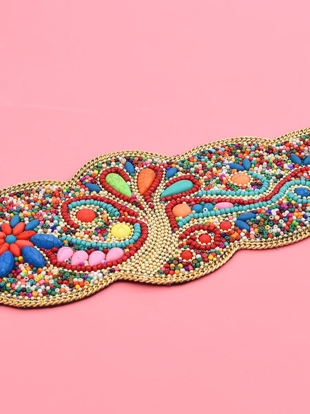 Rangrez Peacock – Multicolour Embellished Statement Waist Belt