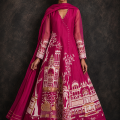 Rasrainaa Heritage Palace Anarkali Suit Set | Designer Printed Ethnic Wear | Multiple Colours