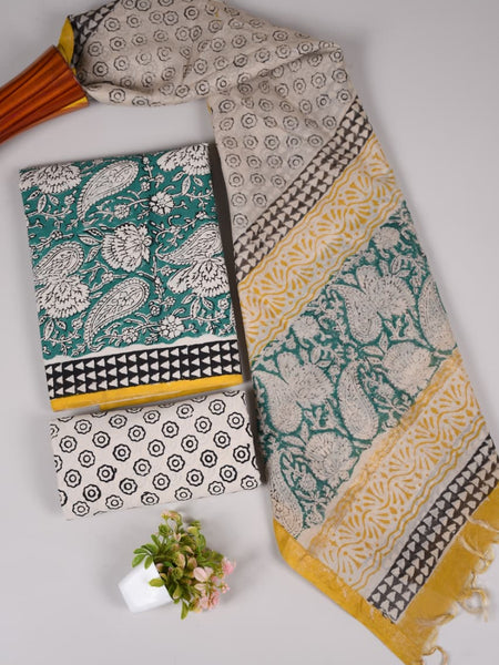 “Riwaayat – Hand Block Printed Cotton Suit Dress Material”