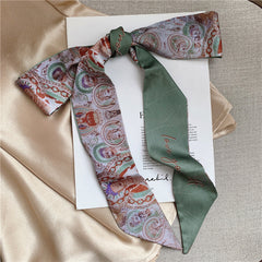 Azure Blossom Luxe Twilly Scarf