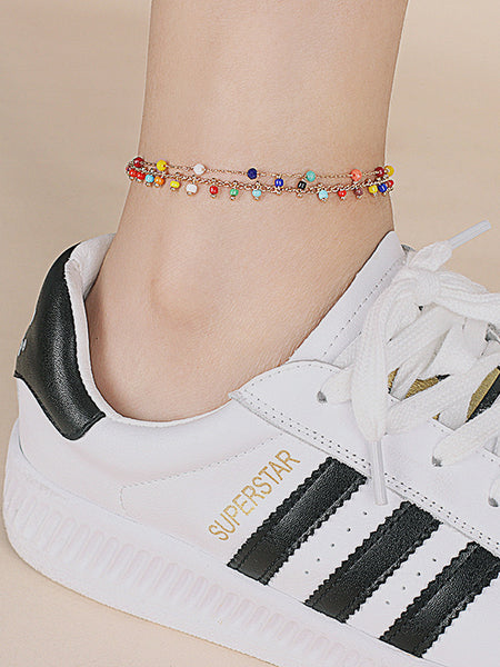 Boho Confetti – Multicolour Beaded Anklet
