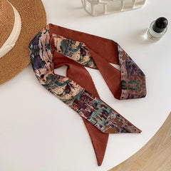 Azure Blossom Luxe Twilly Scarf