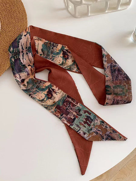 Azure Blossom Luxe Twilly Scarf