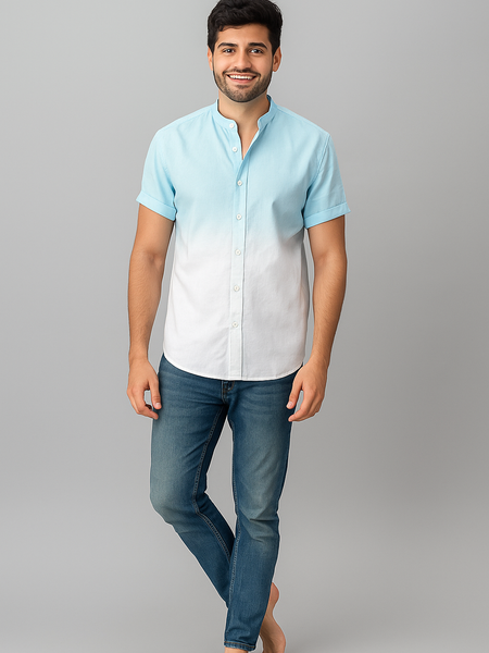 Skyline Hues – Ombré Cotton Shirt