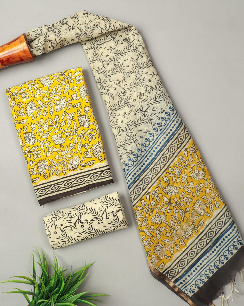 “Riwaayat – Hand Block Printed Cotton Suit Dress Material”