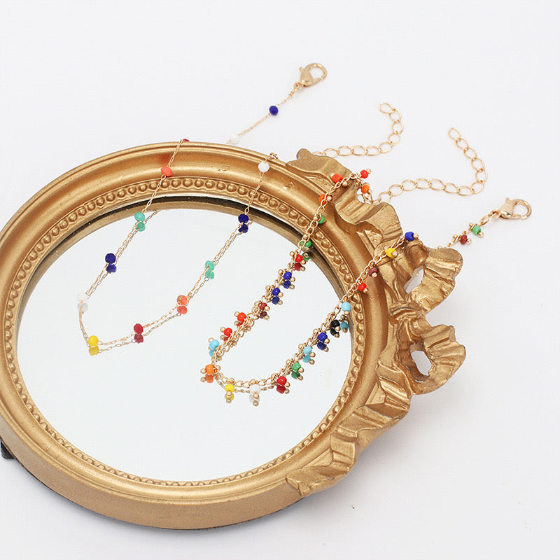 Boho Confetti – Multicolour Beaded Anklet