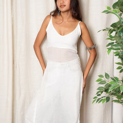 Women White Layered Mul Cotton Kurta